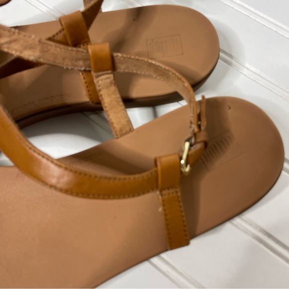 FitFlop Women's Lainey Toe Thong Tan Strappy Slingback Sandals Sz 11 640 - Picture 6 of 9